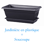 Jardinière en plastique + Soucoupe